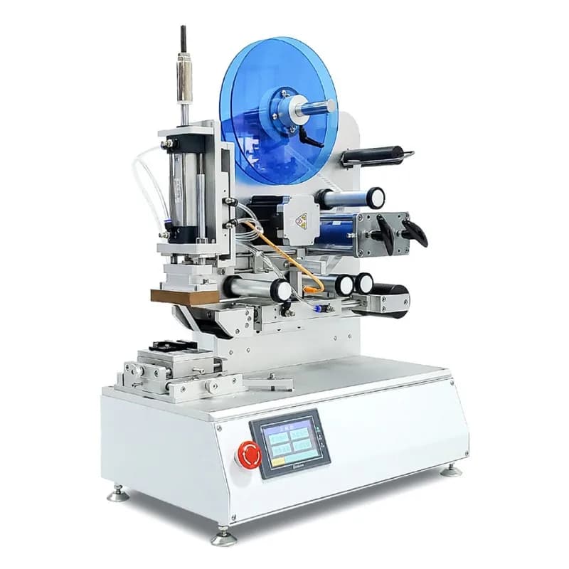 Semi-automatic flat labeling machine, label labeling machine y