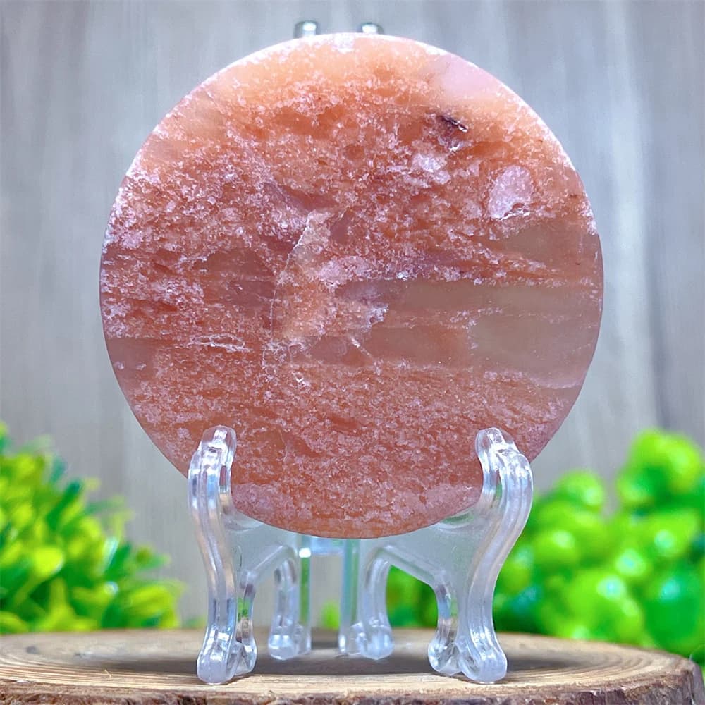 Crystal Natural Circle Slab Afghan Jade Stone Quartz Meditation Living Mineral Reiki Feng shui Gift Home Decoration Energy+Stand