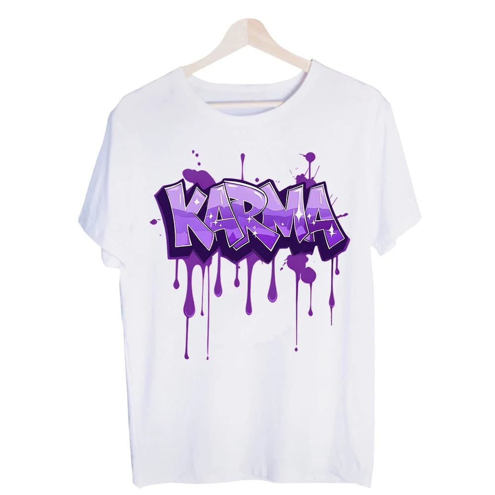 Men's Purple Drip Typography Print Graphic Tee, Streetwear Style Short Sleeve T-Shirt for Casual Daily Wear