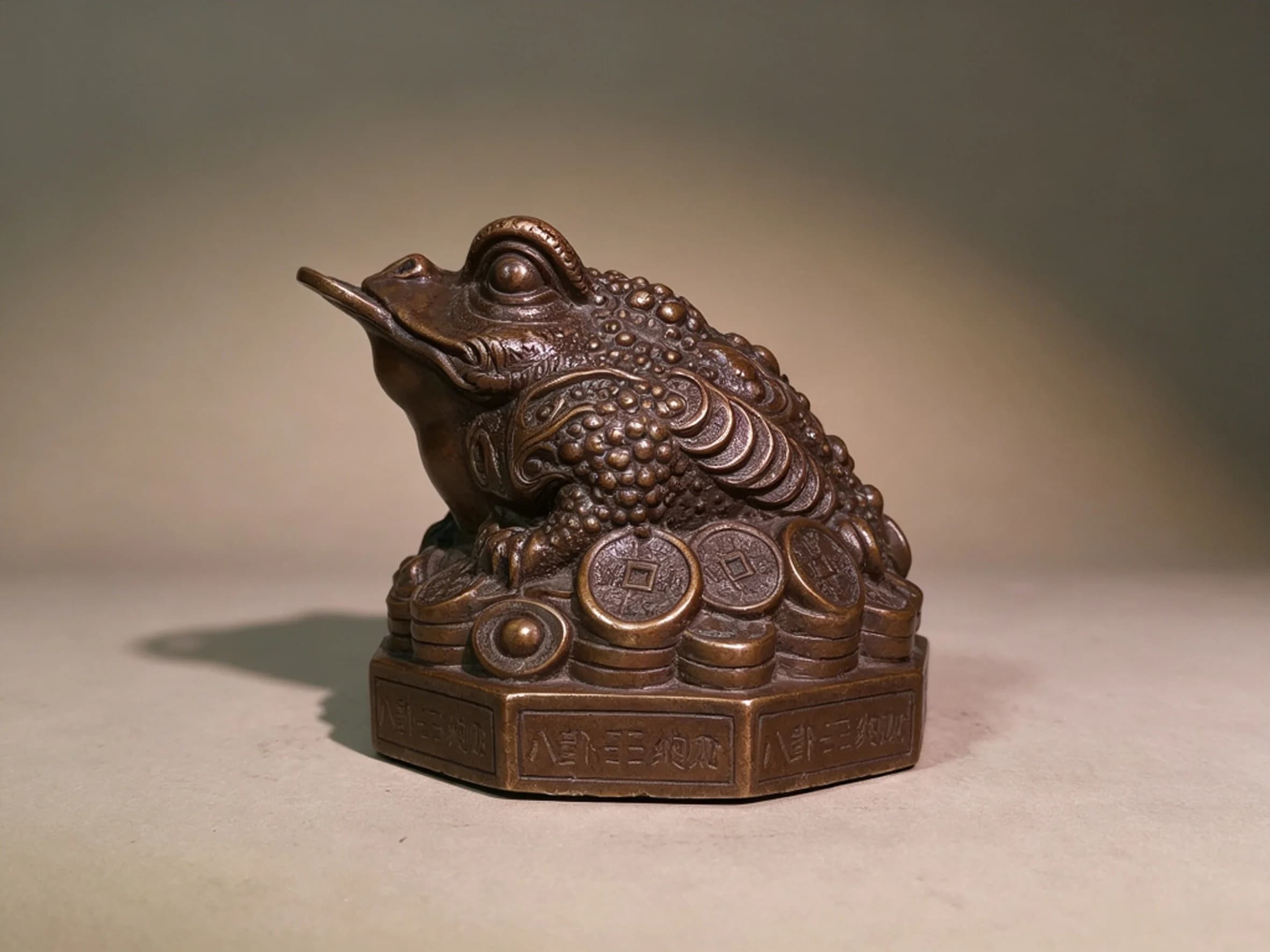 Ornamental bagua five-emperor coins, solid three-legged golden toad desktop decorations, decorative gifts and artworks for homes