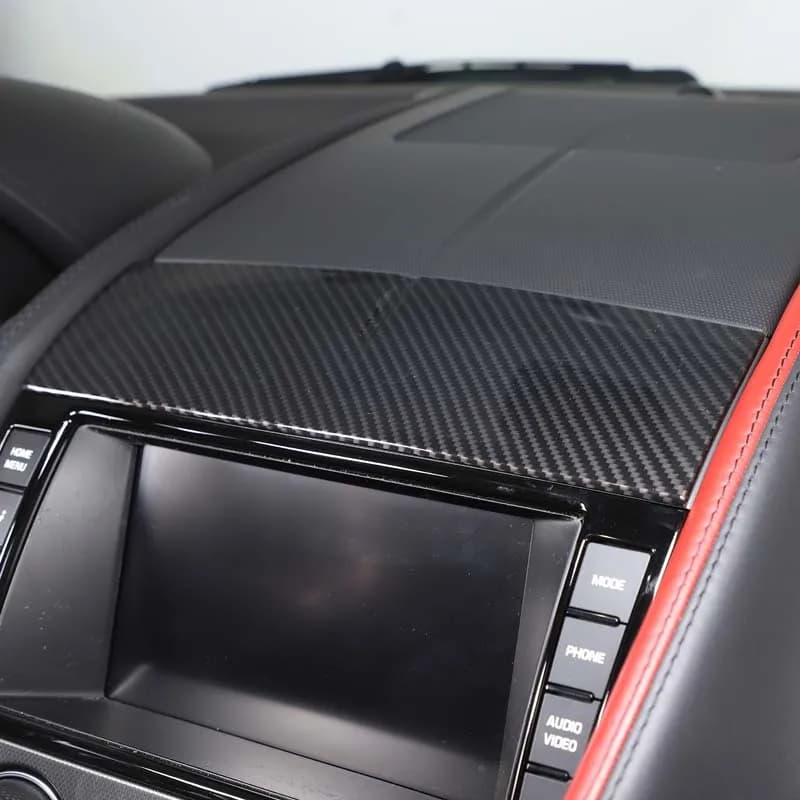 metyoucar For Jaguar F-TYPE 2013-2024 ABS Carbon Fiber Car Navigation Panel Frame Cover Trim Sticker Interior Car Accessories