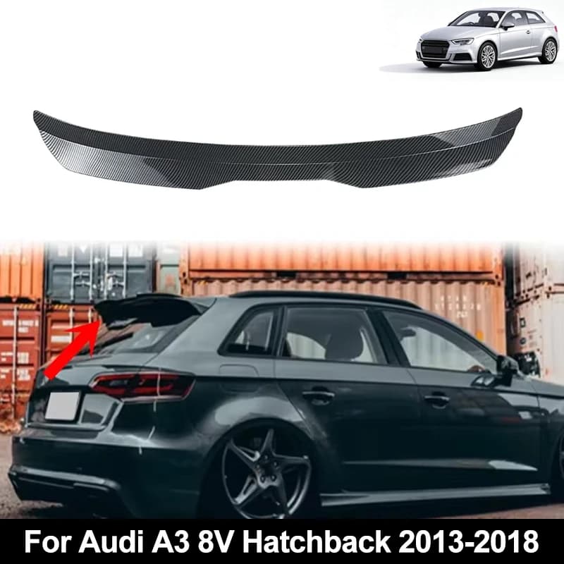 Rear Trunk Spoiler Roof Wing Racing Sport Splitter Exterior Part For Audi A3 8V Hatchback 2013-2018 2014 2015 Tuning Accessories
