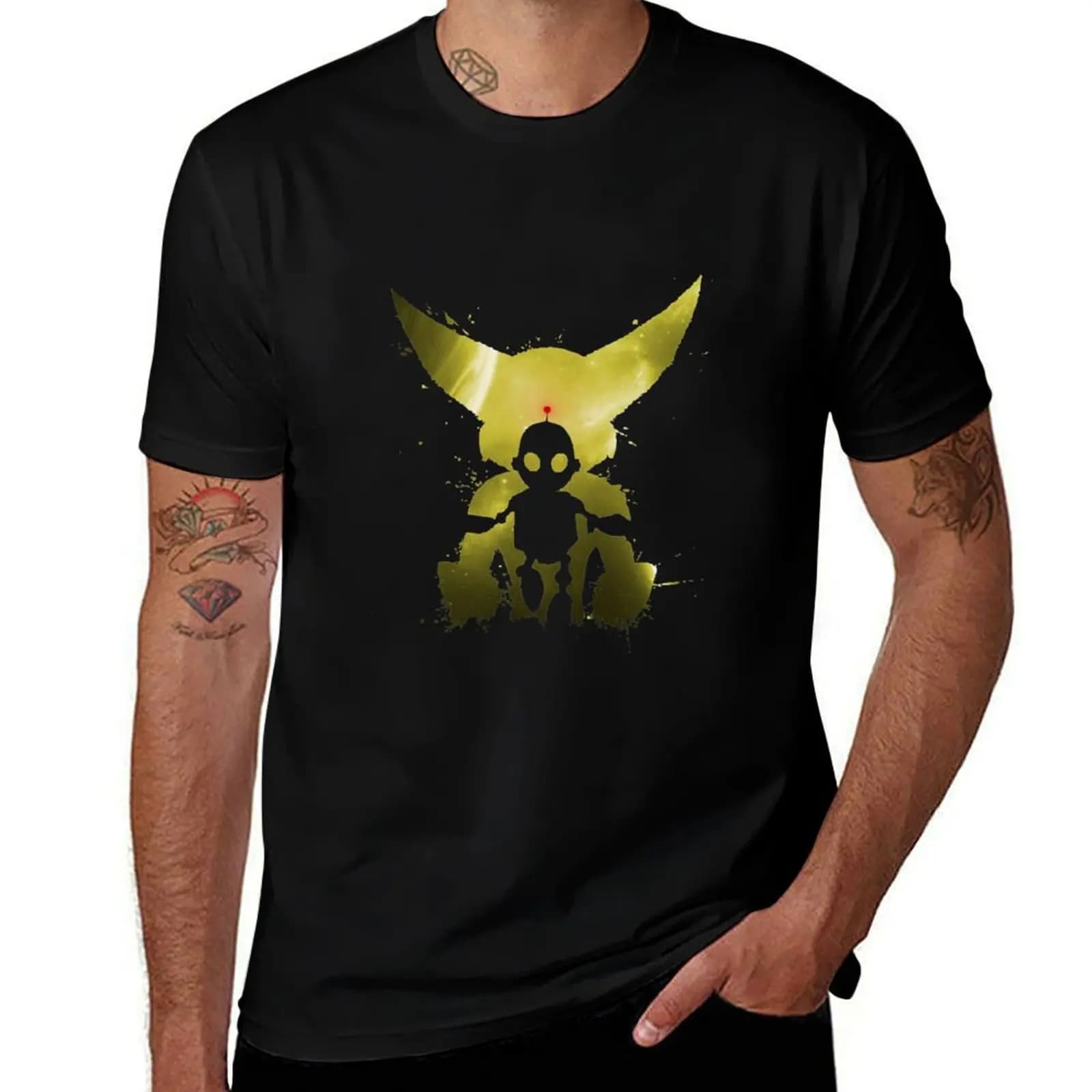 Ratchet amp Clank Galaxy Yellow T-Shirt cotton graphic tees graphic shirts mens clothes
