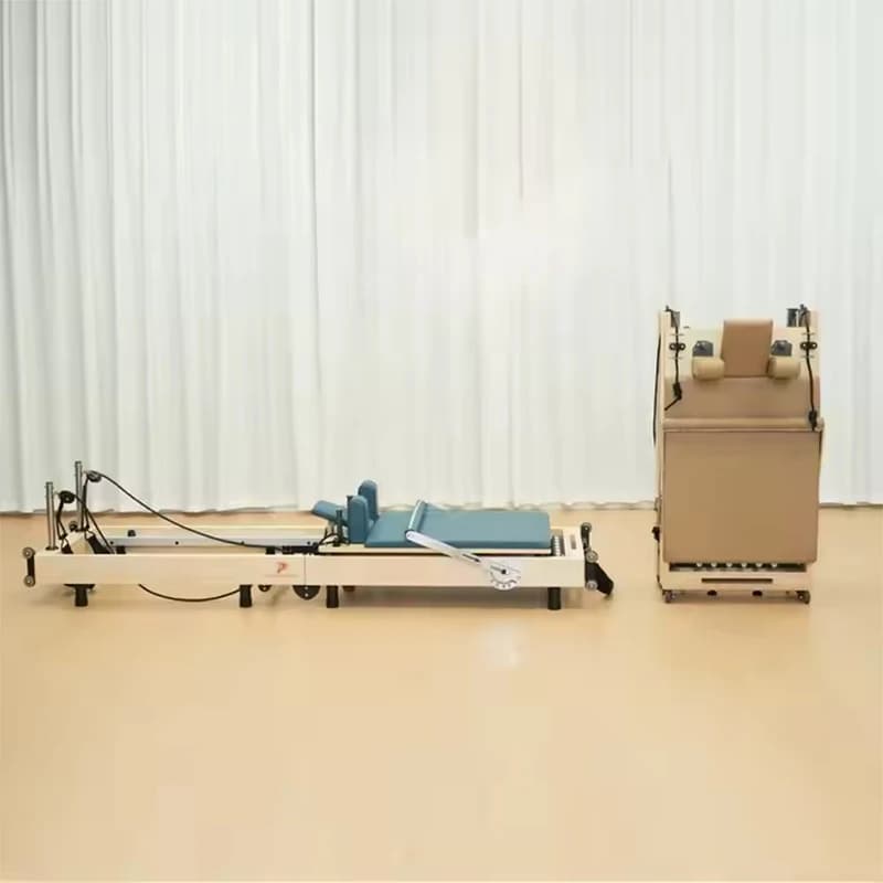 【Hot】Multi-Functional Household Portable Stable Maple Folding Yoga Machine, Pilates Folding Fitness Equipment Core Training Mach