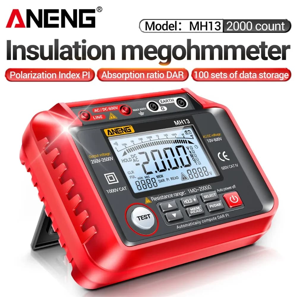 ANENG MH13 Ohm Voltage Tester Digital Multimeter Megometro Insulation Earth High Resistance Meter Tester Megohmmeter Tool