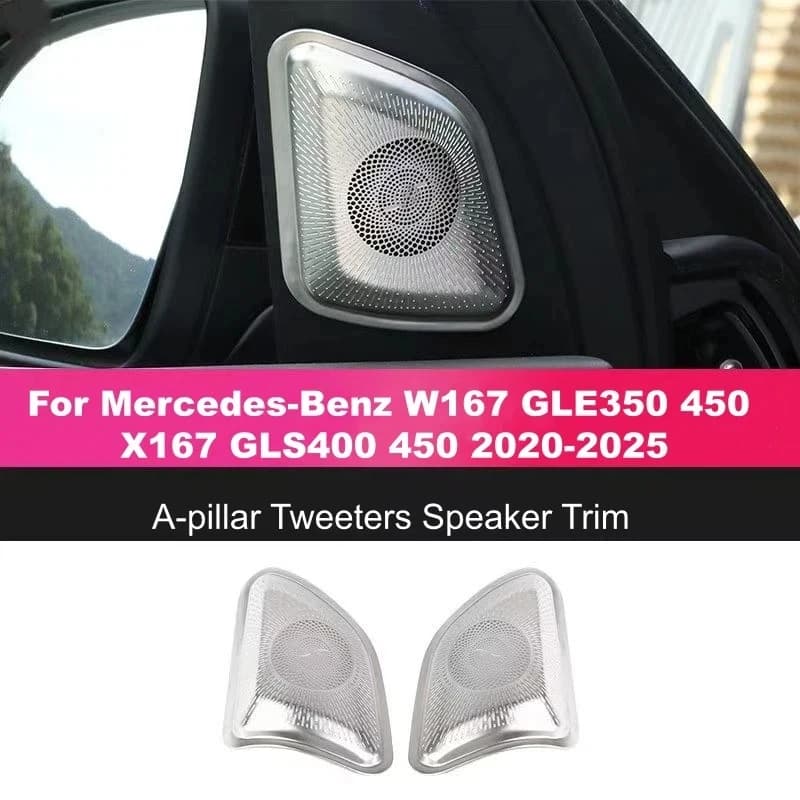 For Mercedes-Benz W167 GLE350 450 X167 GLS400 450 2020-2025 Car Door A-pillar Tweeters Speaker Cover Trim Interior Accessories
