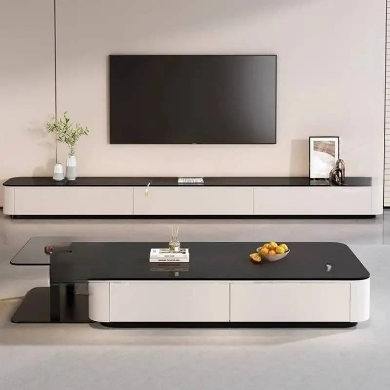 Natural Glossy Tv Cabinet Hidden Long European Luxury Storage Tv Cabinet Modern Black Vintage Muebles De Sala Furniture Home