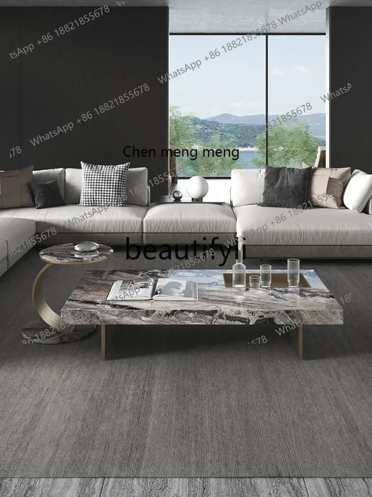 2003 Natural marble c-shaped edge few light luxury Italian minimalist sofa creative light luxury simple designer corner few
