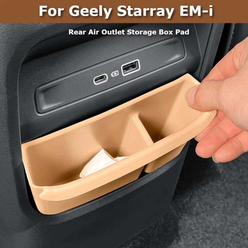 For Geely Starray EM-i Galaxy Starship 7 2025 2026 Rear Air Outlet Storage Box Pad Car Garbage Can Interior Protector Pad