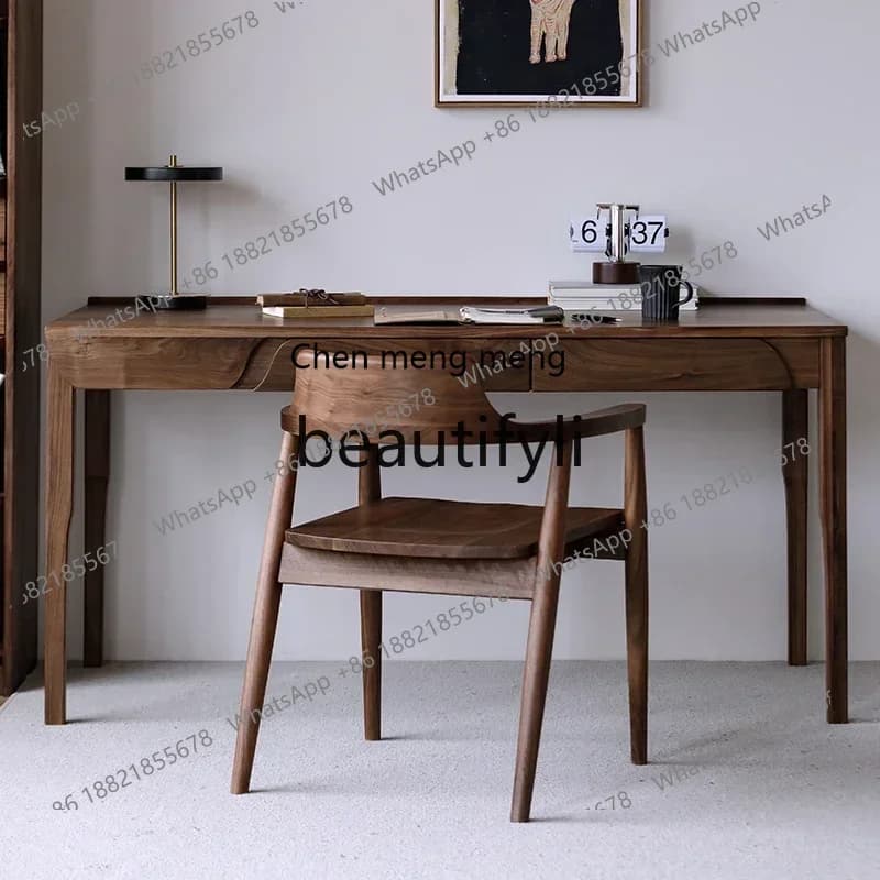 32North American black walnut desk log computer desk solid wood desk multi-functional home