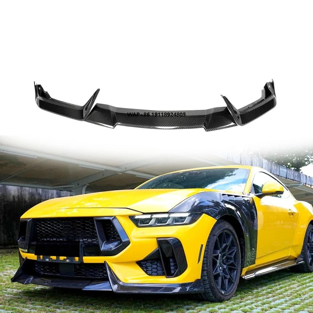 High Quality Dry Carbon Fiber S650 Front Bumper Lip for-Ford Mustang S650 GT Coupe 2024-2025