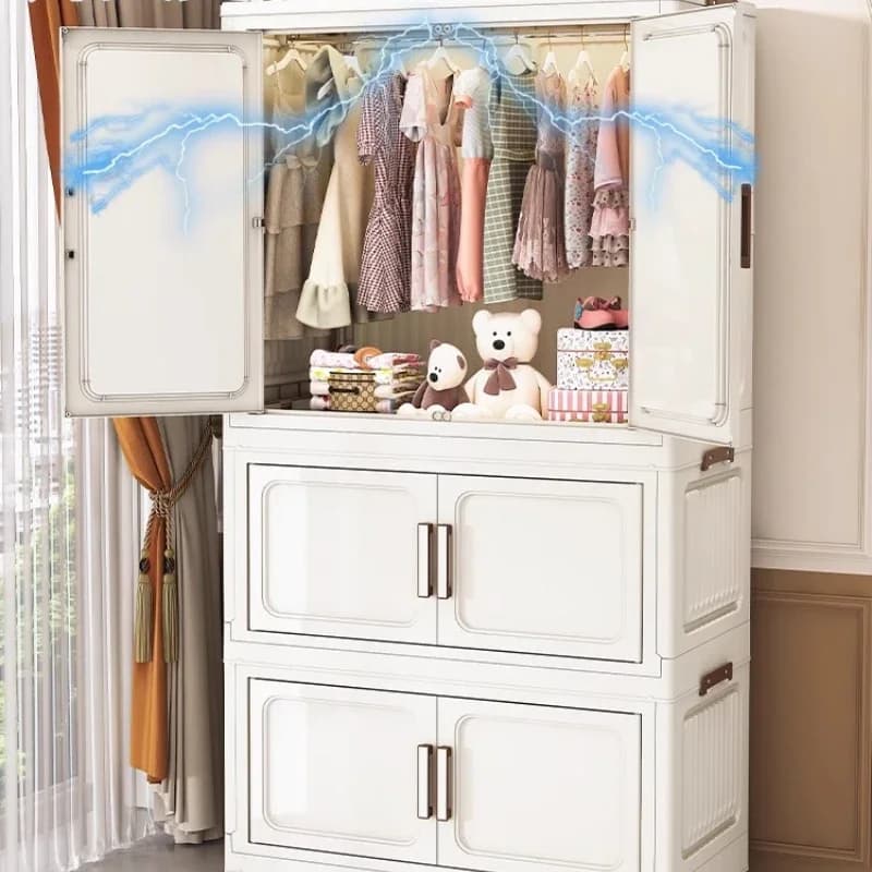 Modular Wearable Wardrobe Simple Display Nordic Minimalist Cabinet Bedroom Living Room Wardrobe Small Clothes Armario Furniture