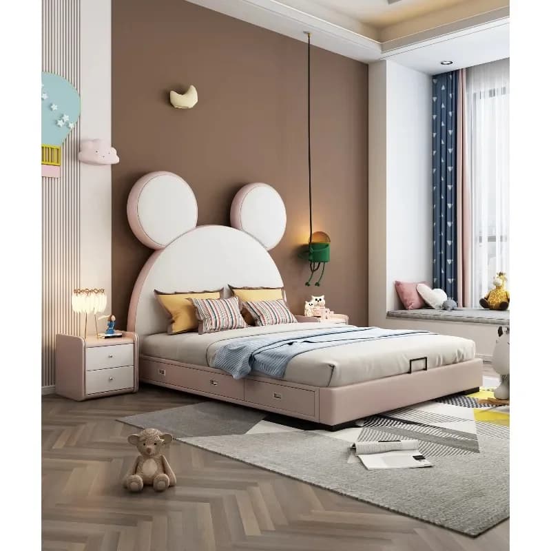 Cute Modern Children's Bed Bedroom Furniture Set Single and Double High Quality Princess Bed
