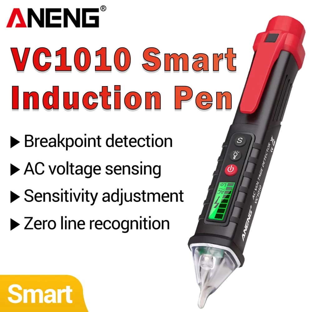 Smart Induction Tester ANENG VC1010 12-1000V AC/DC Voltage Detectors Non-Contact Induction Find Breakpoint Detection Tools ﻿Pen