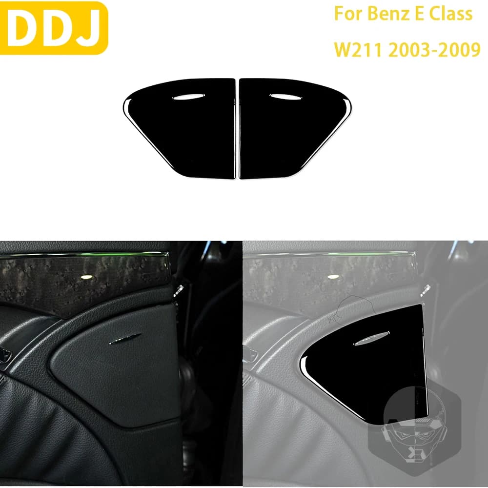 For Benz E Class W211 2003-2009 Accessories Car Black Interior Back Door Ashtray Trim Sticker Plastic Modification Decoration