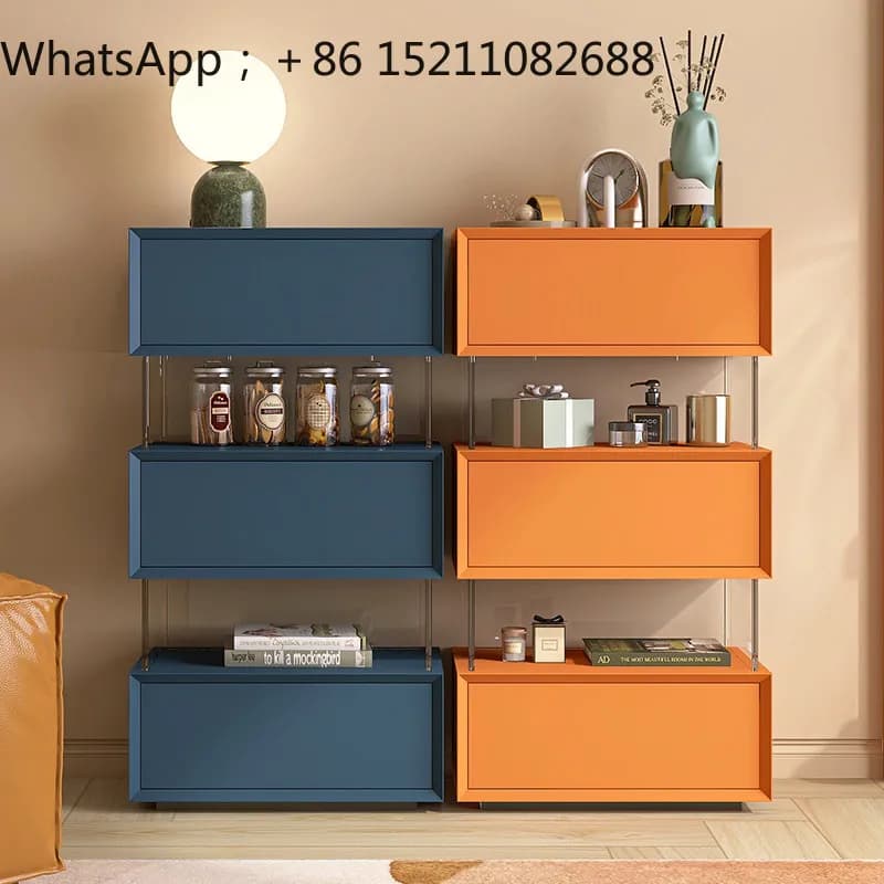 SCY paint suspended three-bucket cabinet minimalist modern storage solid wood drawer cabinet bedroom locker