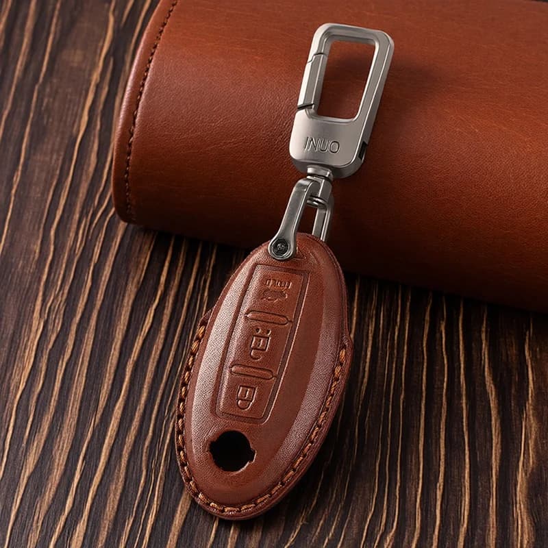 Genuine Leather Protector for Nissan Teana X-Trail Qashqai Sylphy Key Case Cover Fob