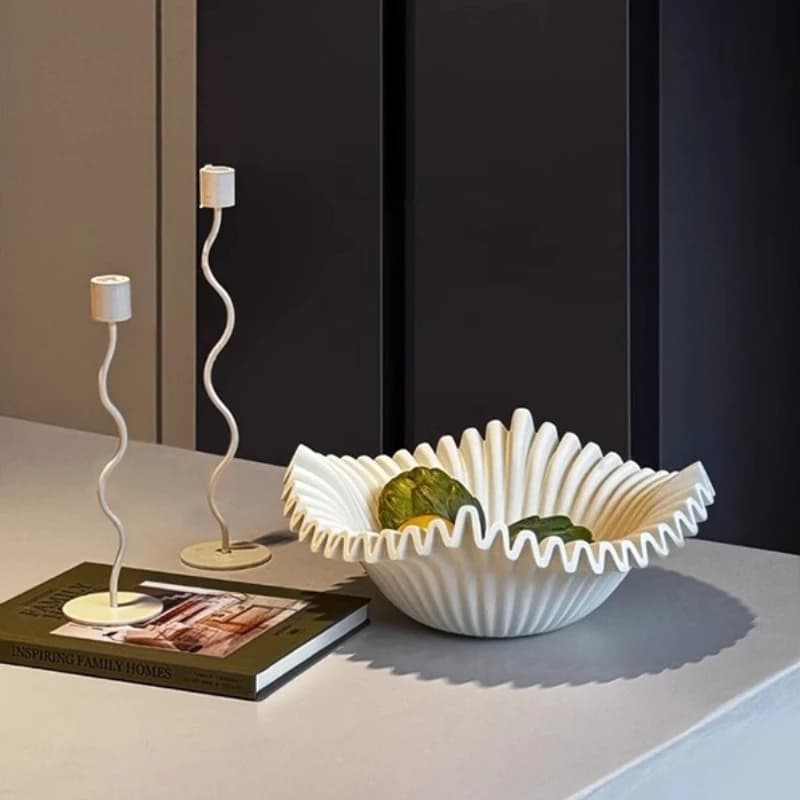 Cream Style Fruit Bowl Elegant Serving Tray for Dining Table Centerpiece Minimalist Decorative Display Platter for Wedding