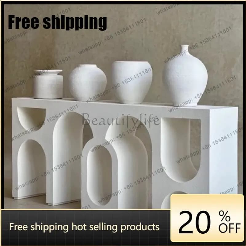 jj4 Modern Art Cream Wind Entrance Table Creative Living Room Corridor Art Wall Entrance Table
