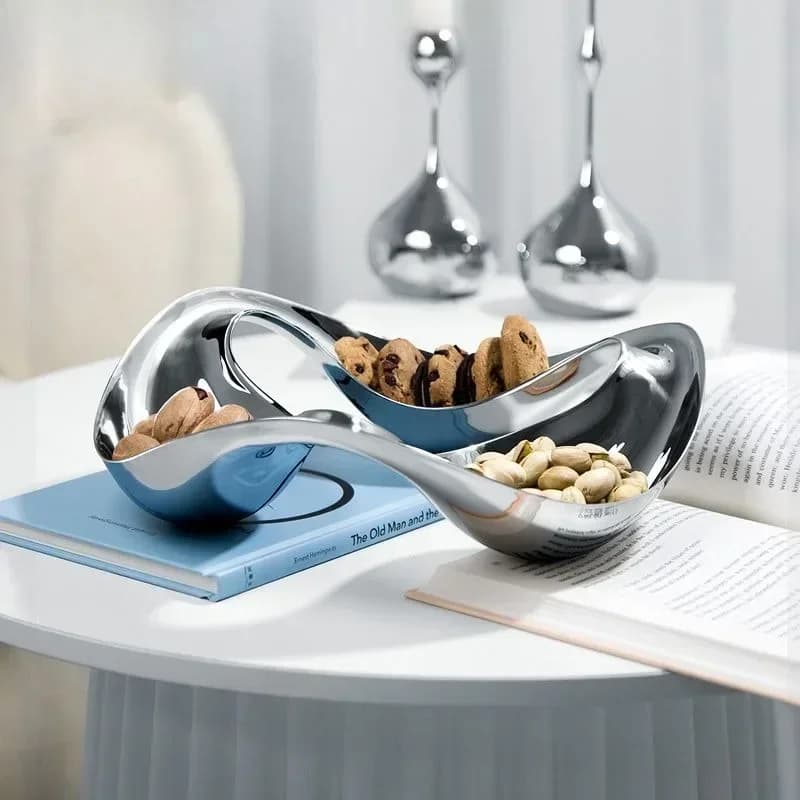 Nordic Stainless Steel Storage Plate - Ideal for Living Room Coffee Table Decor
