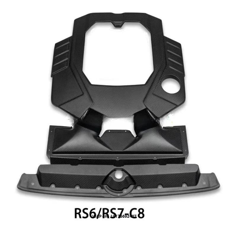 Dry Carbon Fiber RS6 RS7 C8 Power Air Intake System Pipe KitsEngine Hood Water tank Cover Intake Part for EA825 4.0T V8
