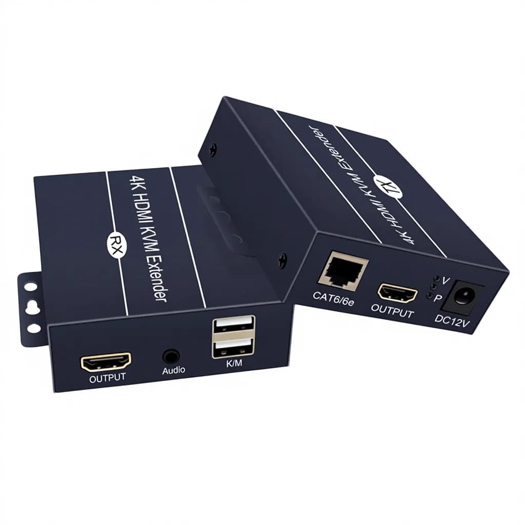 120m 4K     USB KVM Extender With IR Audio Over RJ45 Network Ethernet 1080P 3D Video Transmitter Receiver Via CAT5e CAT6 Rj45