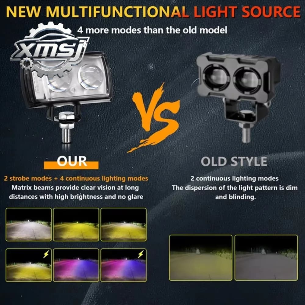 2piece luces antiniebla para motocicleta luz  advertencia contra salpicaduras luz auxiliar bombilla  faro luz  conducción