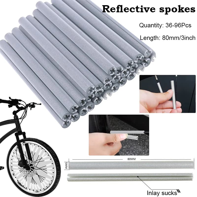 36-96pcs Bicycle Spoke Reflector Bicycle Spoke Reflector is made of reflective material for mountain and road bikes (1.9-2.4mm)