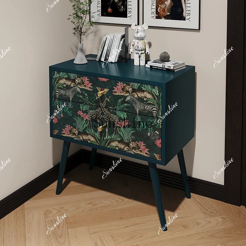 American retro painted decorative storage/household bedroom storage solid wood drawer cabinet  FT