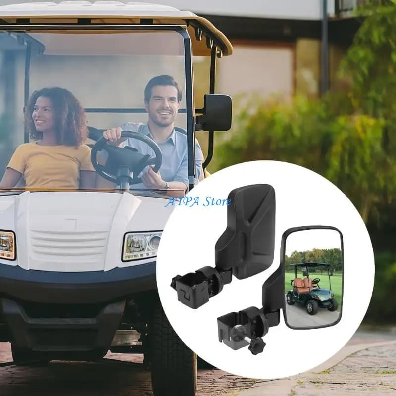 U13C Rearview Mirror For Golf Carts With Sturdy Plastic Build And Broad Perspective