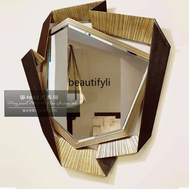 Modern light luxury irregular decorative mirror simple creative special-shaped soft decoration exhibition hall enigma mirror