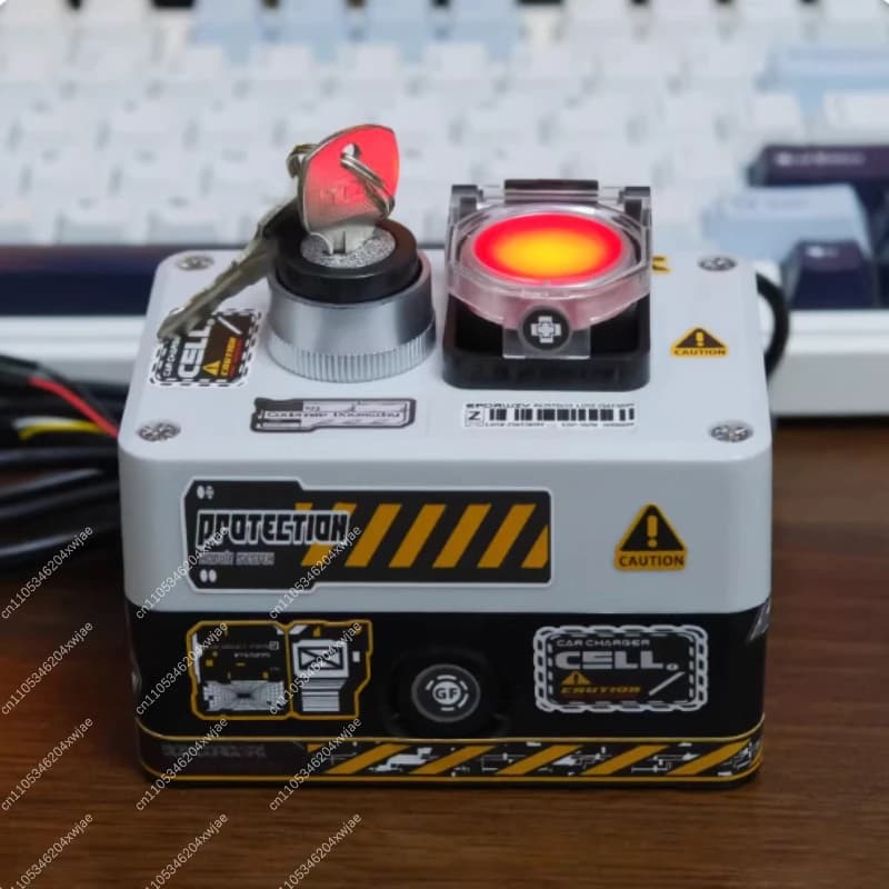 Dual Button External PC Power Switch with LED, Computer Case Startup Reset Control for Gaming Desktop