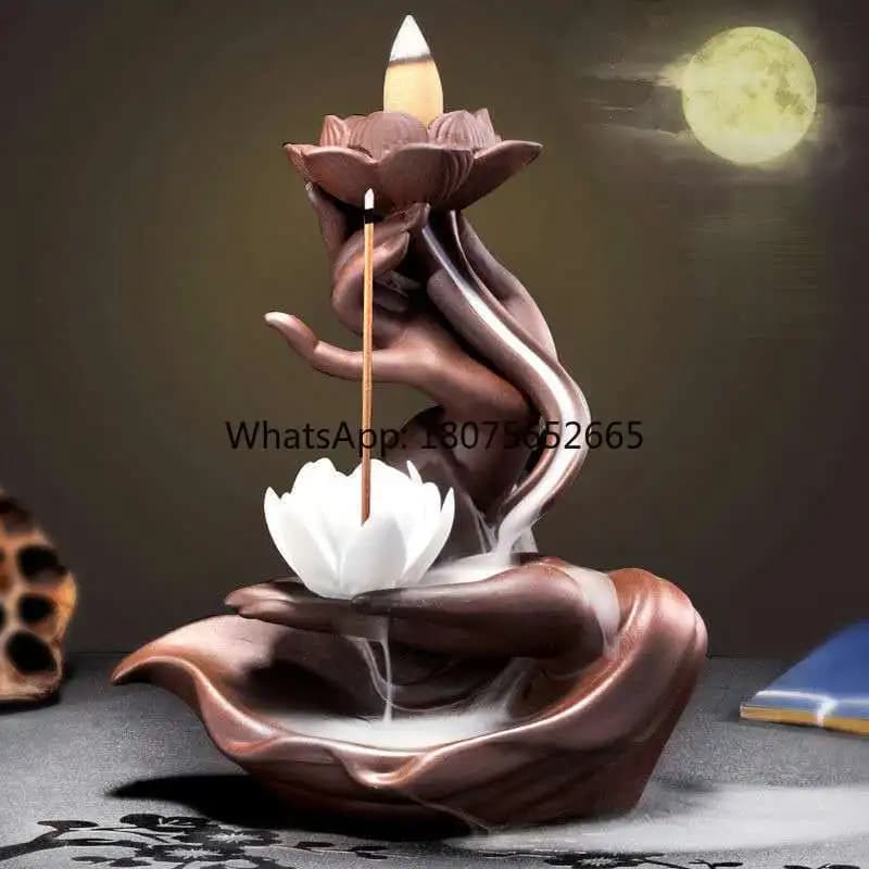 Ceramic incense burner for home use, backflow incense, zisha clay ornament wholesale
