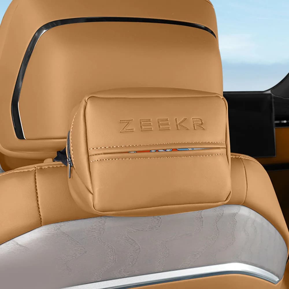 Original Car Color Leather Tissue Box For ZEEKR 9X 2025 2026 Car Modification Accessories Seat Back Cardboard Box