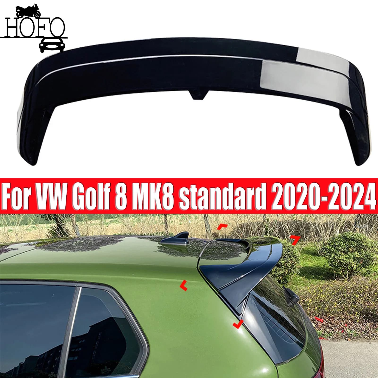 For VW Golf 8 MK8 standard 2020-2024 Rear Trunk Spoiler Wing Lip
