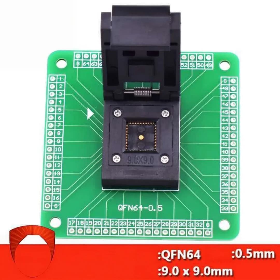 Aging test socket QFN9X9-64L (0.5) flip type spring cover QFN64 chip burning socket IC socket