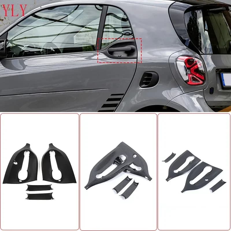 ABS Carbon Fiber For Mercedes-Benz smart 2016-2021 Car exterior door bowl protective cover decorative sticker Car accessories