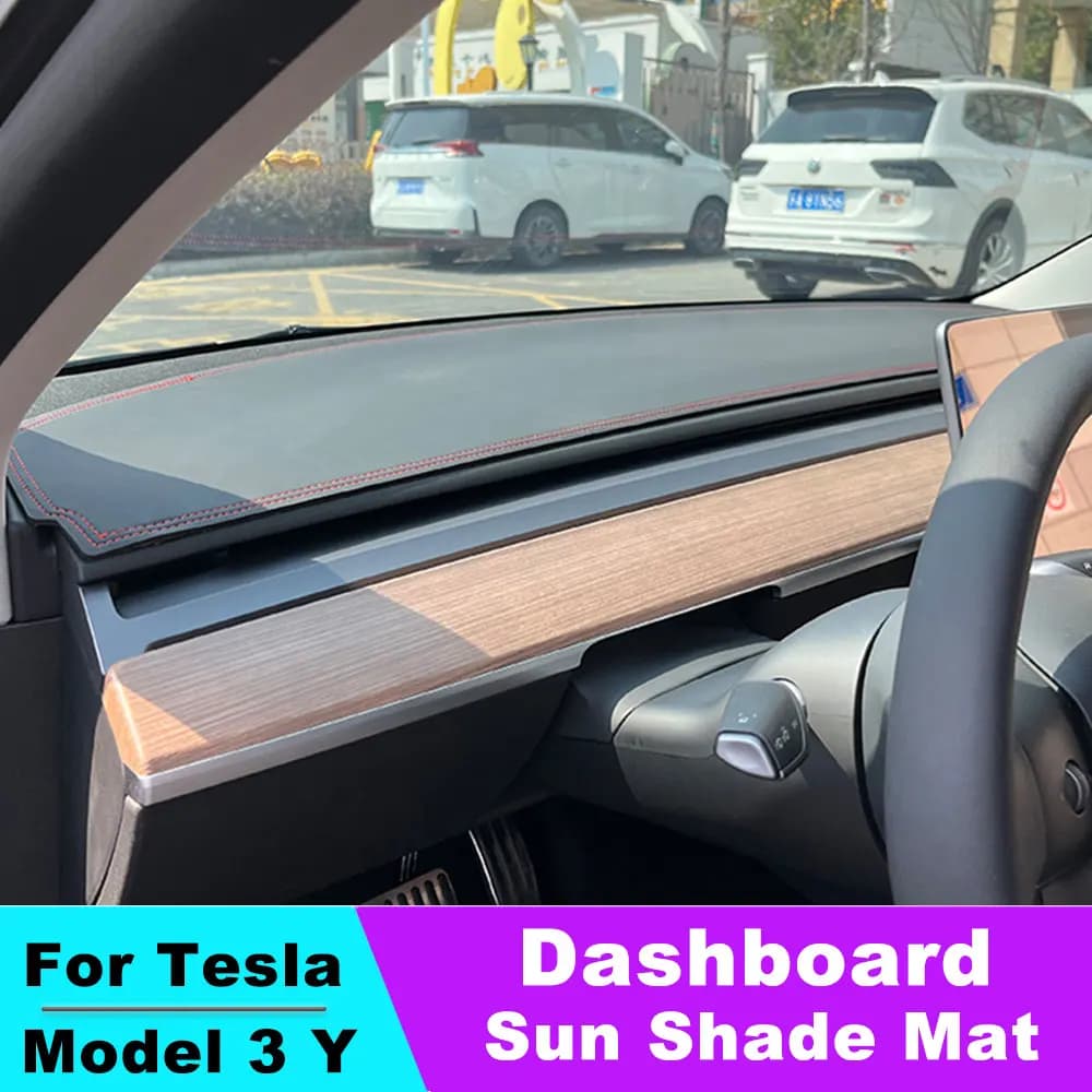 For Tesla Model 3 Model Y Car Dashboard Cover Three Instrument Desk Sun Shade Mat Accessories