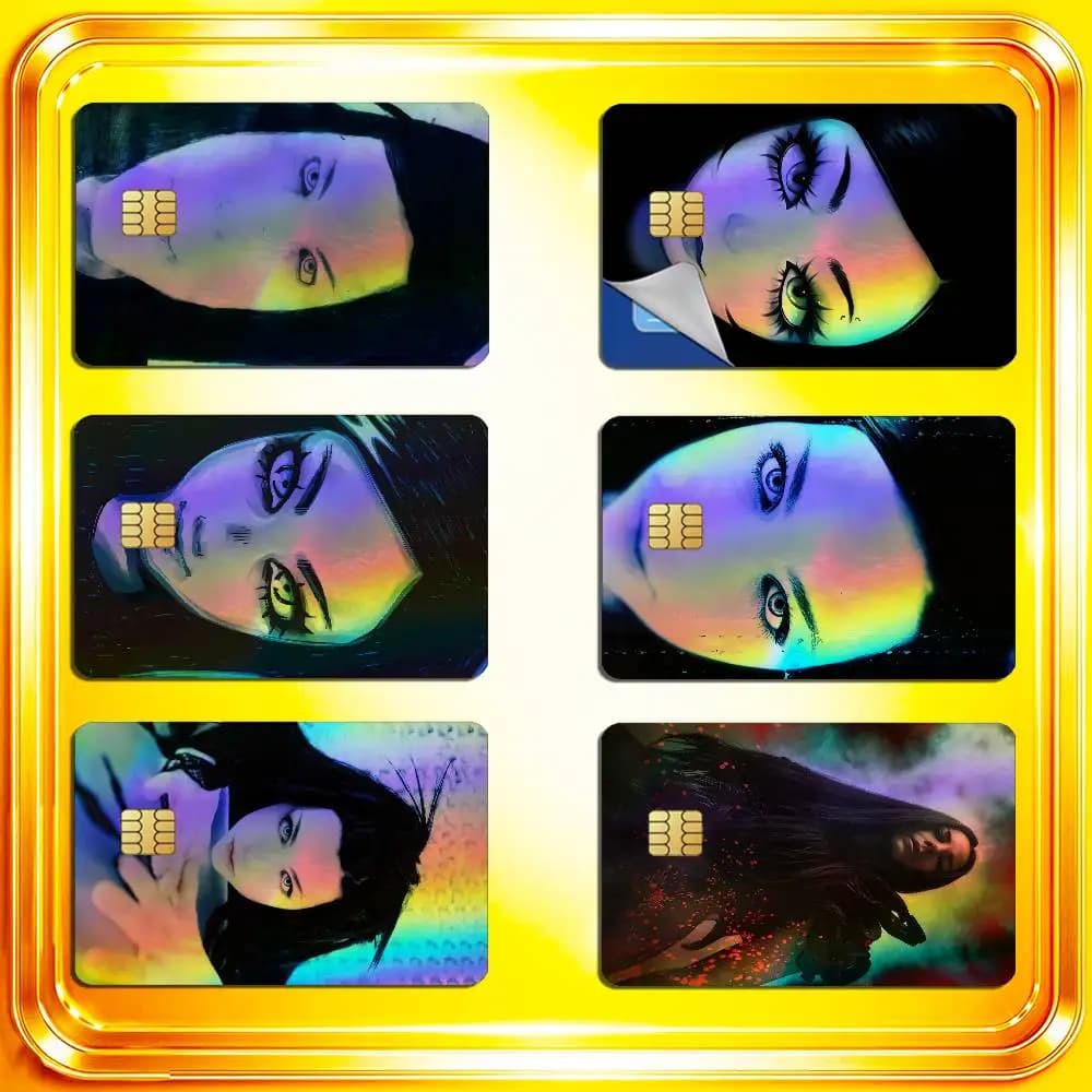 For Sanctuary Fallen Amy Lee Evanescence Credit Bank Sticker ID Access Card Cover Skin Rainbow Color Laser Stickers Film