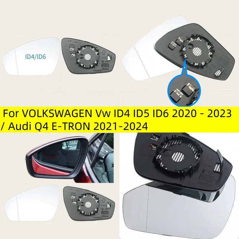 For VOLKSWAGEN Vw ID4 ID5 ID6 2020 - 2023 / Audi Q4 E-TRON 2021-2024 Left/Right Side Heated Mirror Glass Rearview Mirror Glass