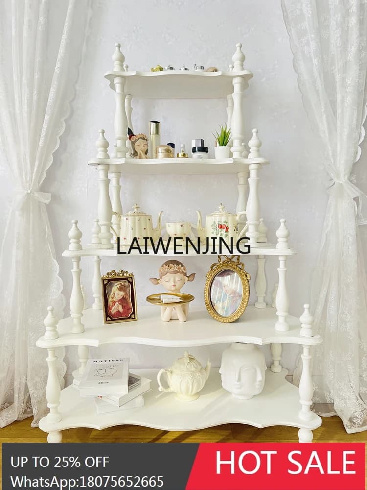 SGF retro old carved five-layer shelf dessert clothes display rack