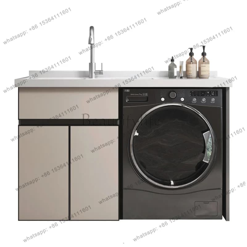 Creative Aluminum Balcony Washing Machine Cabinet Modern Design Washboard Storage Bathroom Furniture Muebles