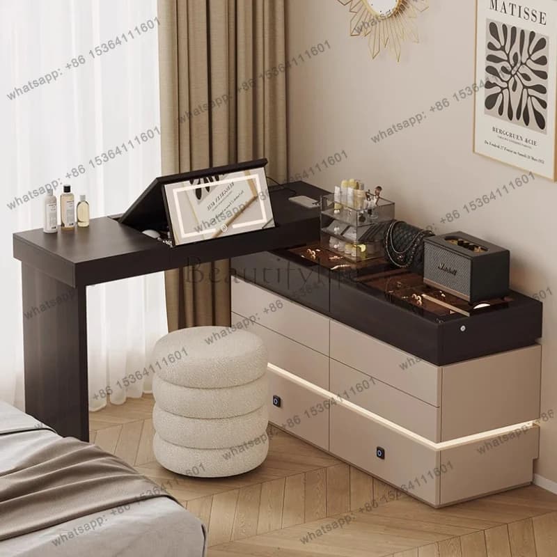 ld Storage Bedroom Vanity Table Makeup Drawers Luxury Women Cosmetics Dressing Table Modern   Chinese Furniture