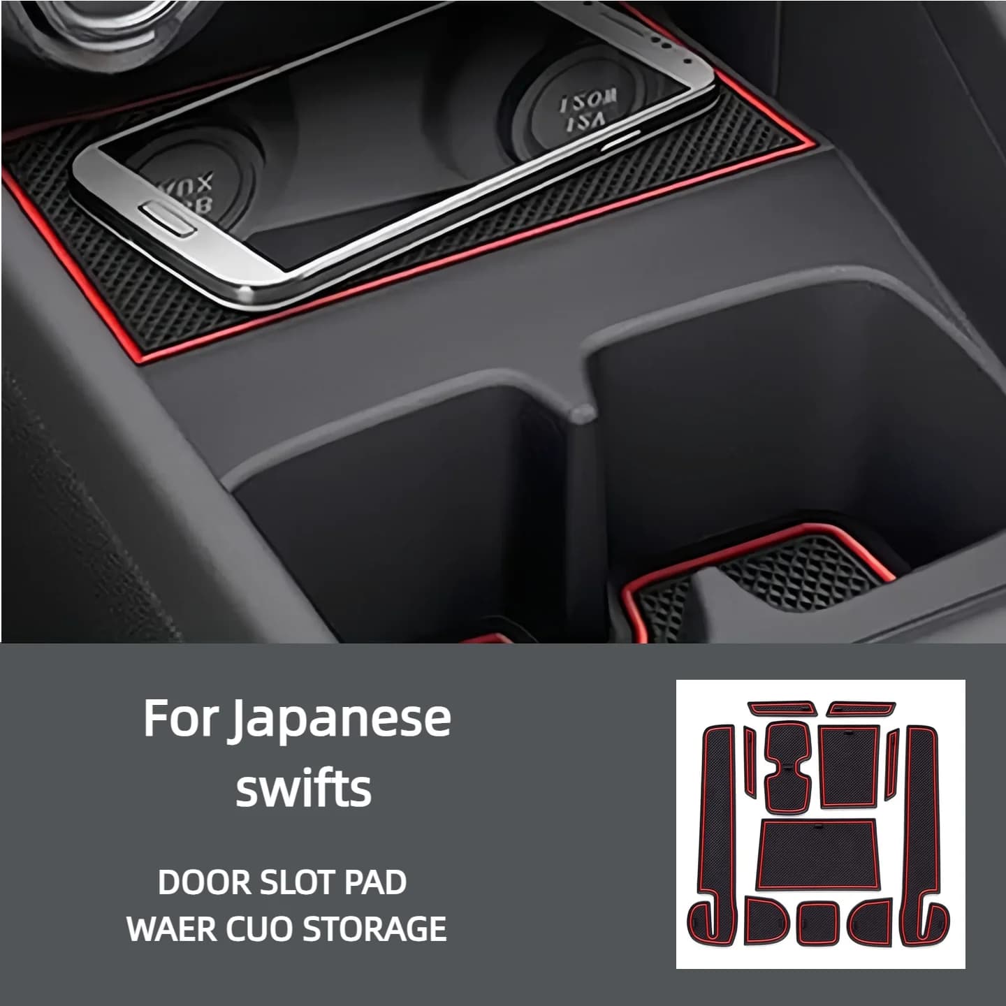 For Japanese Swift Door Slot Pad Car Interior Modification Cup Anti-Slip Pad SWIFT Storage Slot Mat
