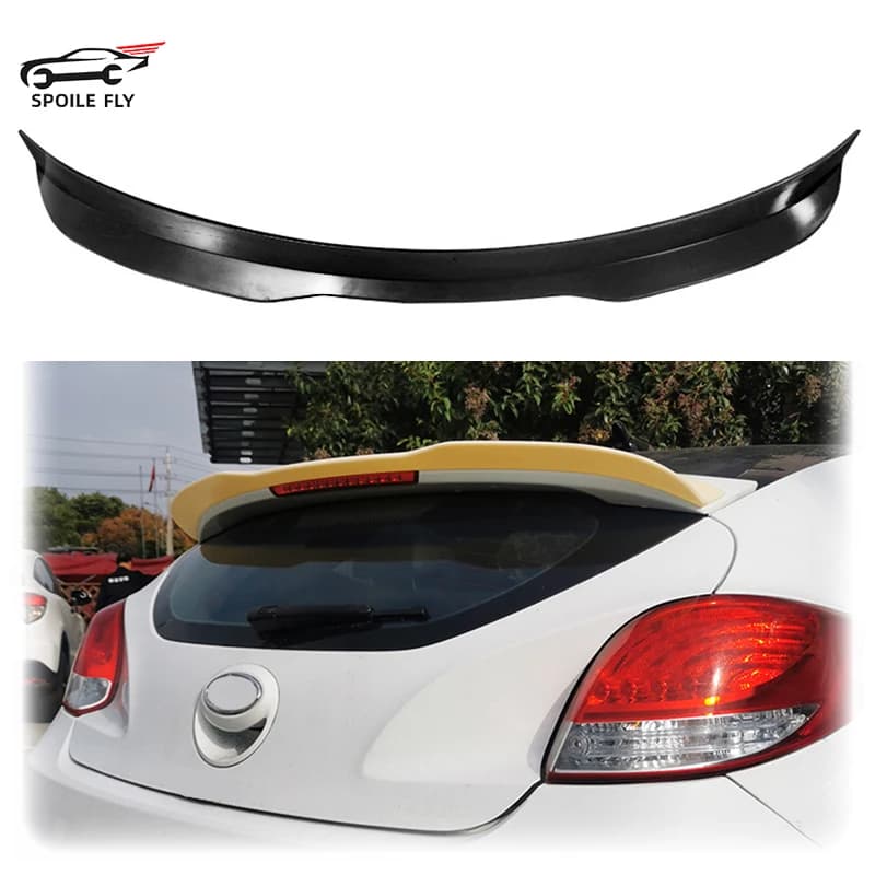 2012 2013 2014 2015 2016 2017 2018 For Hyundai Veloster Turbo Car Roof Spoiler Wing Lip Glossy Black High Quality ABS Body Kit
