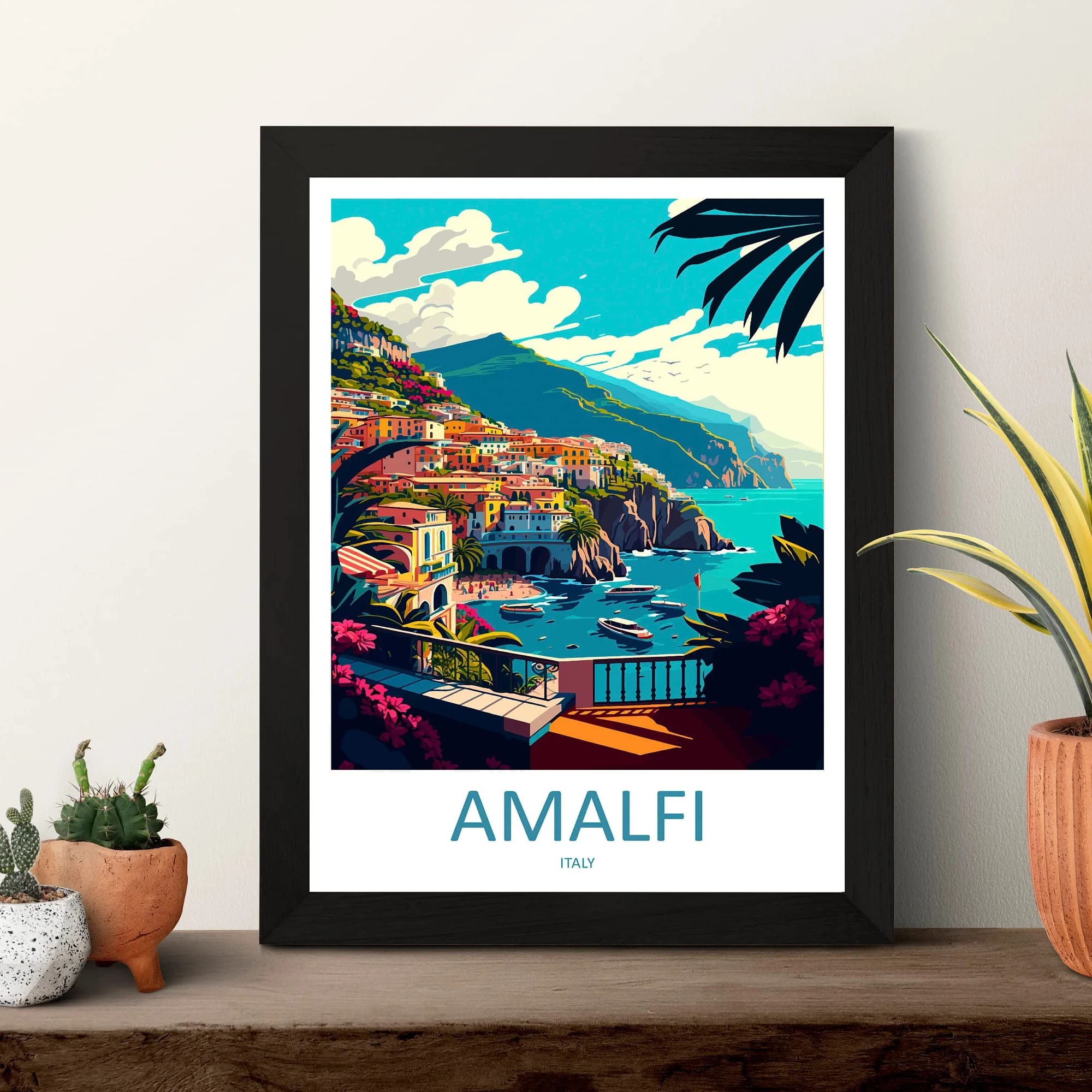 Amalfi Travel Travel Print Wall Art Poster Print Italy City Canvas Painting Wall Hanging Home Decor Art Gift Poster