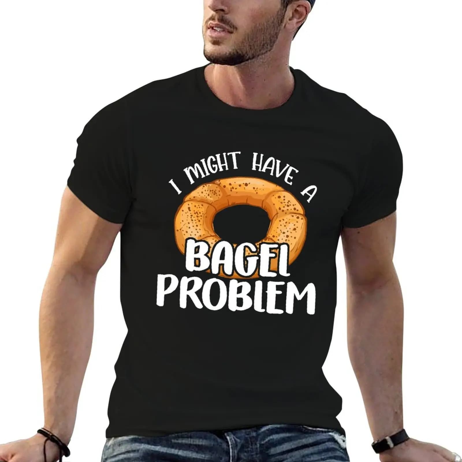 Bagels Lover Gift - I Might Have a Bagel Problem - Bagel Day T-Shirt croswit shirt man affliction shirts shirts graphic tee men