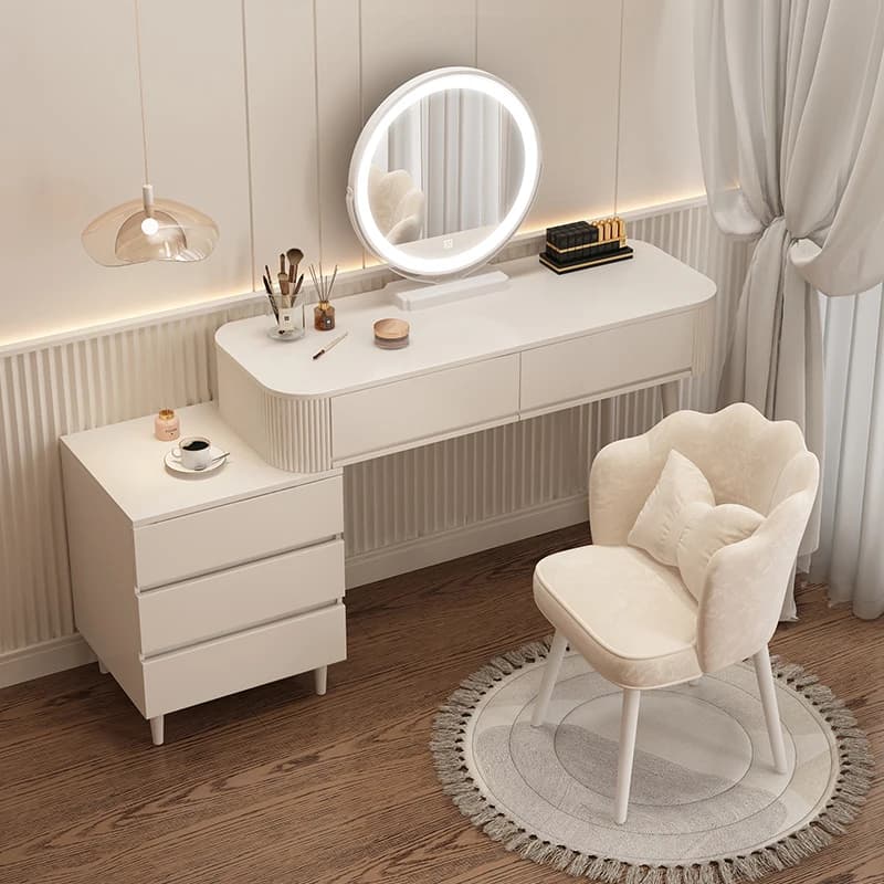 Italian Modern Vanity Table Classic Premium Minimalist Aesthetic Vanity Table Textured Beauty Meuble De Chambre Furniture