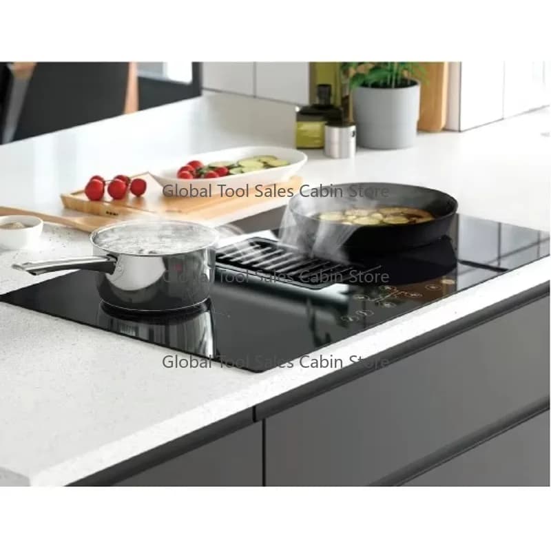 36 Induction Downdraft Cooktop Black Glass,induction Cooker with Hood