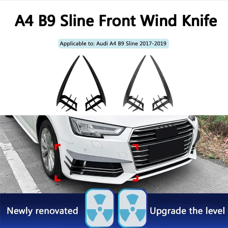 Suitable for Audi A4 B9 Sline 2017-2019 front air knife grille air outlet turbulence car sticker modification parts